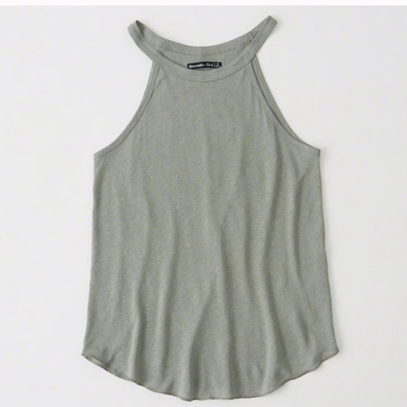 Abercrombie & Fitch Tops - Abercrombie and Fitch High Neck Olive Green Tank